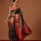 Banarasi Soft Crush Tissue Zari Digital Printed Pichwai Saree With Rich Pallu