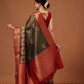 Banarasi Soft Crush Tissue Zari Digital Printed Pichwai Saree With Rich Pallu