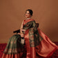 Banarasi Soft Crush Tissue Zari Digital Printed Pichwai Saree With Rich Pallu