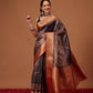 Banarasi Soft Crush Tissue Zari Digital Printed Pichwai Saree With Rich Pallu