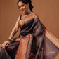 Banarasi Soft Crush Tissue Zari Digital Printed Pichwai Saree With Rich Pallu