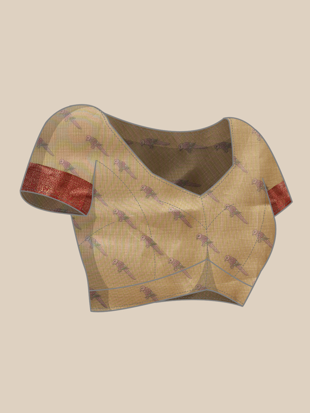 Banarasi Soft Crush Tissue Zari Digital Printed Pichwai Saree With Rich Pallu