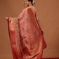 Banarasi Soft Crush Tissue Zari Digital Printed Pichwai Saree With Rich Pallu
