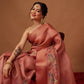Banarasi Soft Crush Tissue Zari Digital Printed Pichwai Saree With Rich Pallu