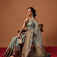 Banarasi Soft Crush Tissue Zari Digital Printed Pichwai Saree With Rich Pallu