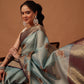 Banarasi Soft Crush Tissue Zari Digital Printed Pichwai Saree With Rich Pallu