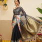 Women's Soft Muga Silk Solid Saree With Printed Border & Unstitched Blouse Piece