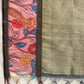 Women's Soft Muga Silk Solid Saree With Printed Border & Unstitched Blouse Piece