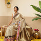 Women's Soft Muga Silk Solid Saree With Printed Border & Unstitched Blouse Piece