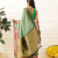 Women's Soft Muga Silk Solid Saree With Printed Border & Unstitched Blouse Piece