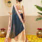 Women's Soft Muga Silk Solid Saree With Printed Border & Unstitched Blouse Piece