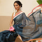 Women's Soft Muga Silk Solid Saree With Printed Border & Unstitched Blouse Piece