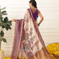 Women's Soft Muga Silk Solid Saree With Printed Border & Unstitched Blouse Piece