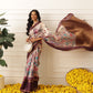 Women's Soft Muga Silk Solid Saree With Printed Border & Unstitched Blouse Piece