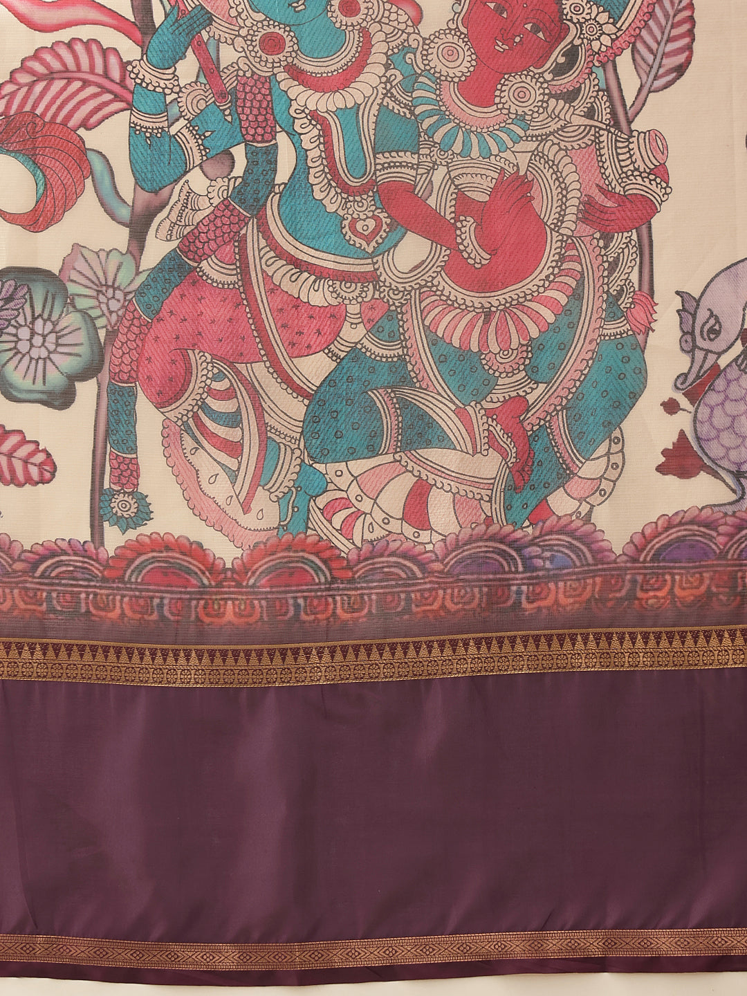 Women's Soft Muga Silk Solid Saree With Printed Border & Unstitched Blouse Piece