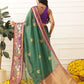 Women's Soft Muga Silk Solid Saree With Printed Border & Unstitched Blouse Piece