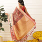 Women's Soft Muga Silk Solid Saree With Printed Border & Unstitched Blouse Piece