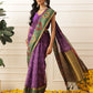 Women's Soft Muga Silk Solid Saree With Printed Border & Unstitched Blouse Piece