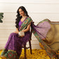 Women's Soft Muga Silk Solid Saree With Printed Border & Unstitched Blouse Piece