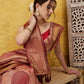 Tusser Soft Silk Digital Print Zari Woven Saree