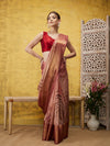 Tusser Soft Silk Digital Print Zari Woven Saree