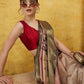 Tusser Soft Silk Digital Print Zari Woven Saree