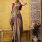 Tusser Soft Silk Digital Print Zari Woven Saree