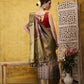 Tusser Soft Silk Digital Print Zari Woven Saree