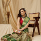 Tusser Soft Silk Digital Print Zari Woven Saree