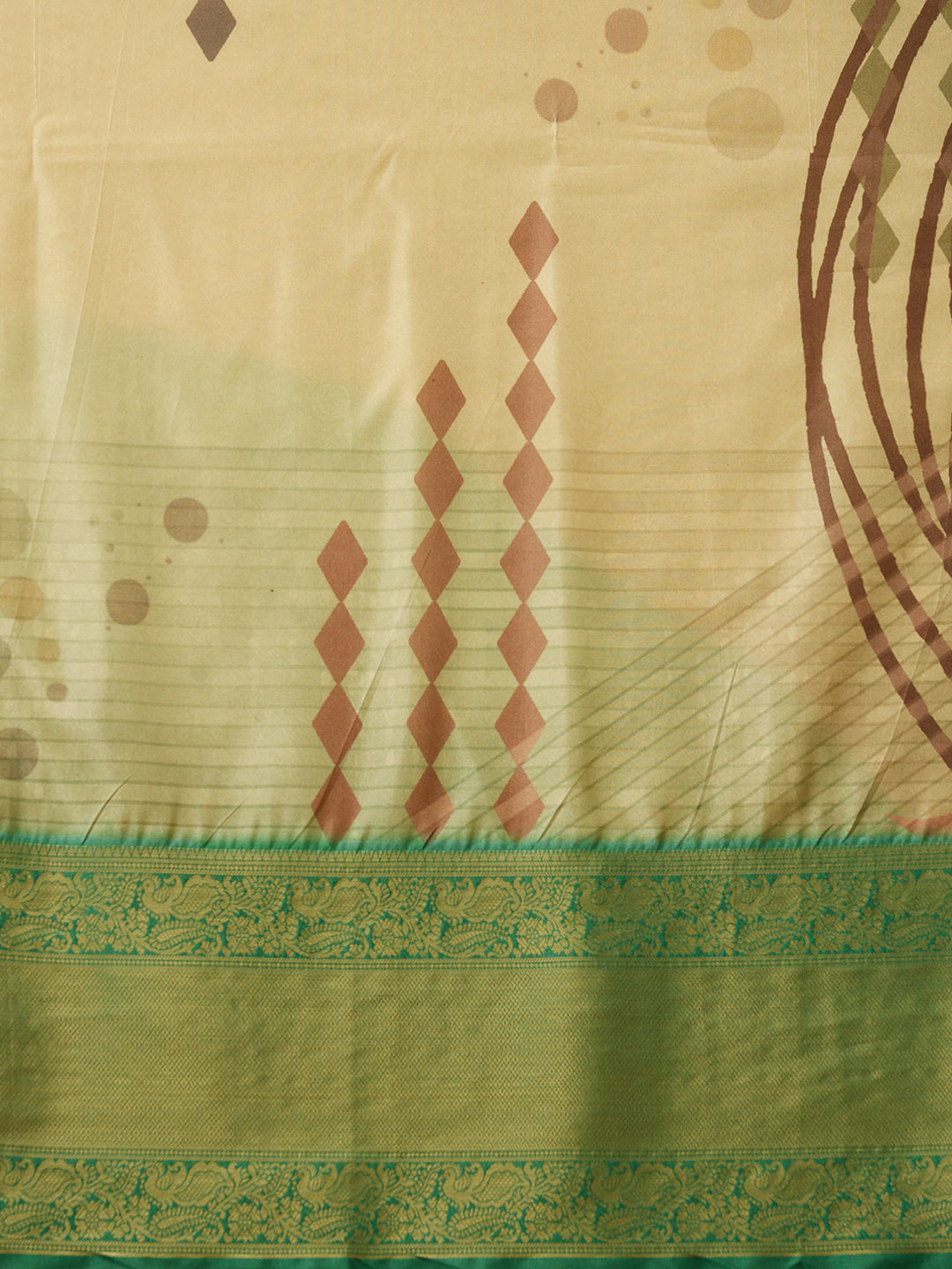 Tusser Soft Silk Digital Print Zari Woven Saree