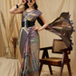 Tusser Soft Silk Digital Print Zari Woven Saree