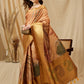 Tusser Soft Silk Digital Print Zari Woven Saree