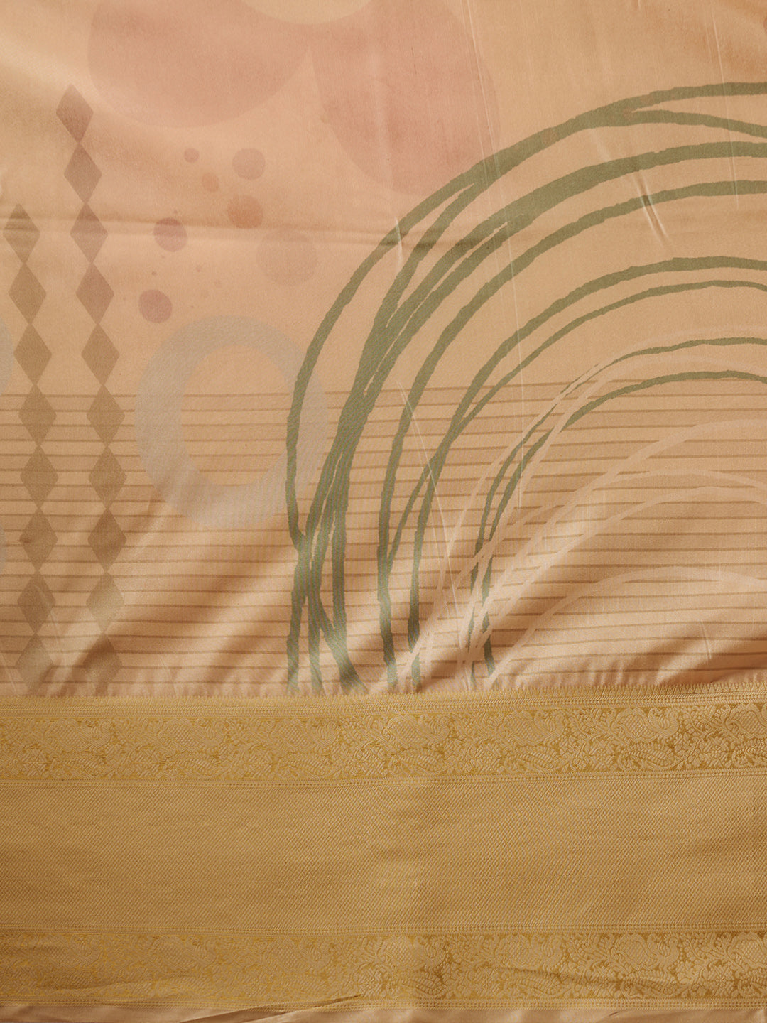 Tusser Soft Silk Digital Print Zari Woven Saree