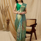 Tusser Soft Silk Digital Print Zari Woven Saree
