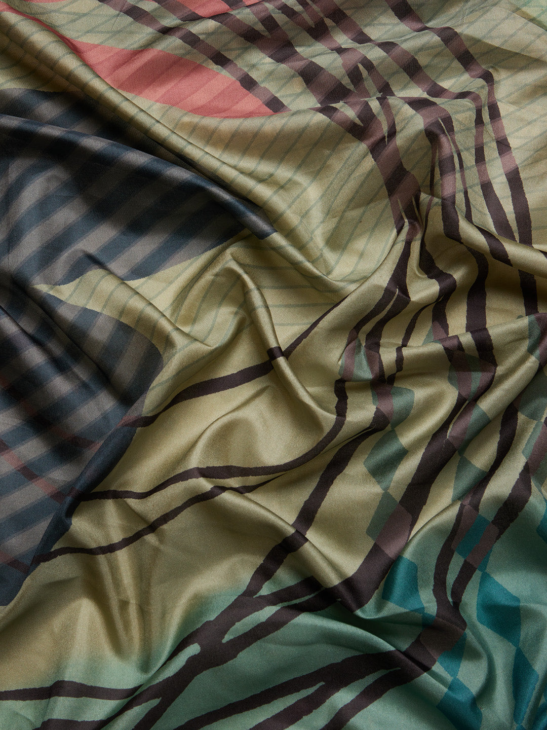 Tusser Soft Silk Digital Print Zari Woven Saree