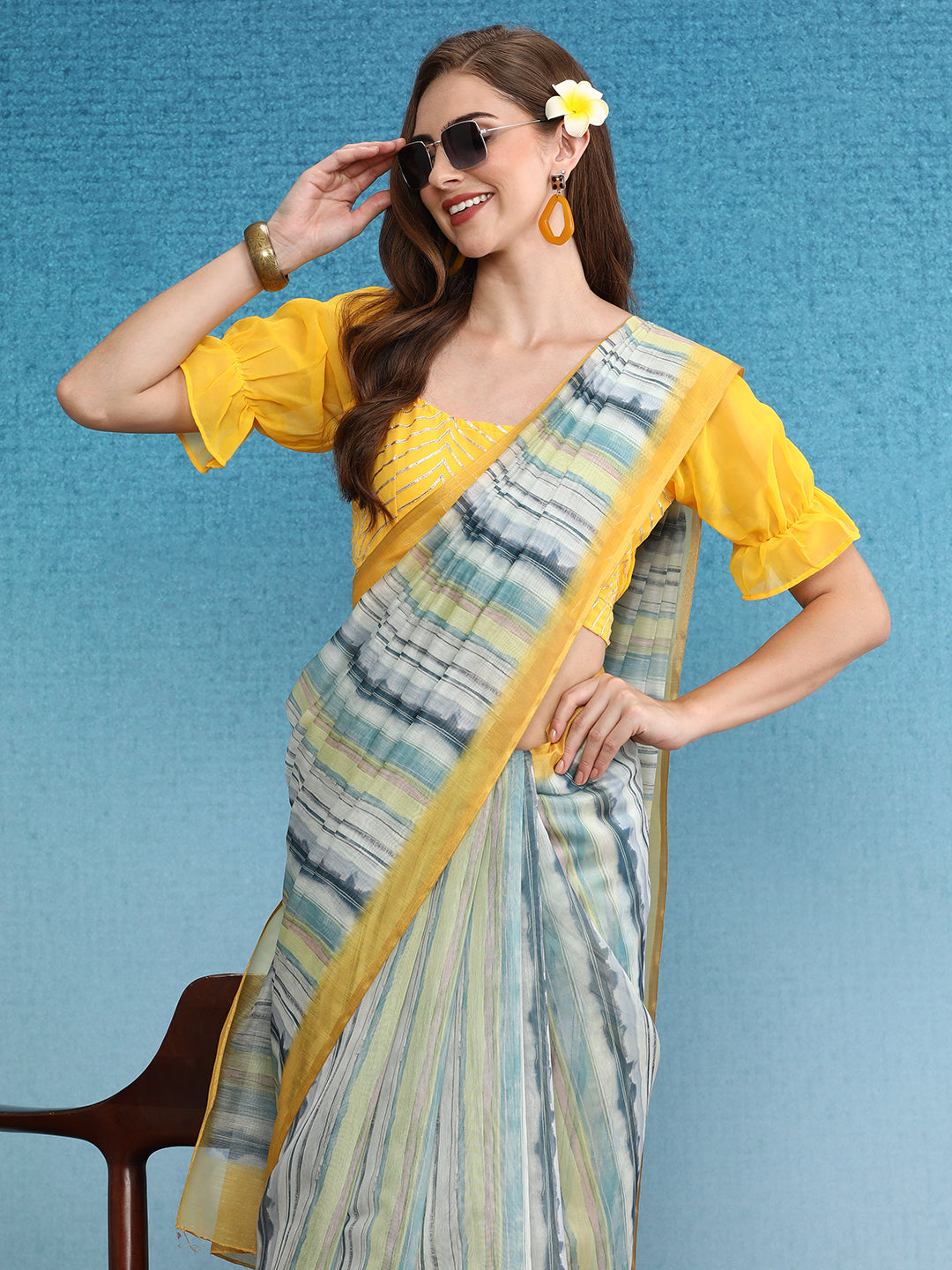 Chanderi Cotton Digital Printed Saree
