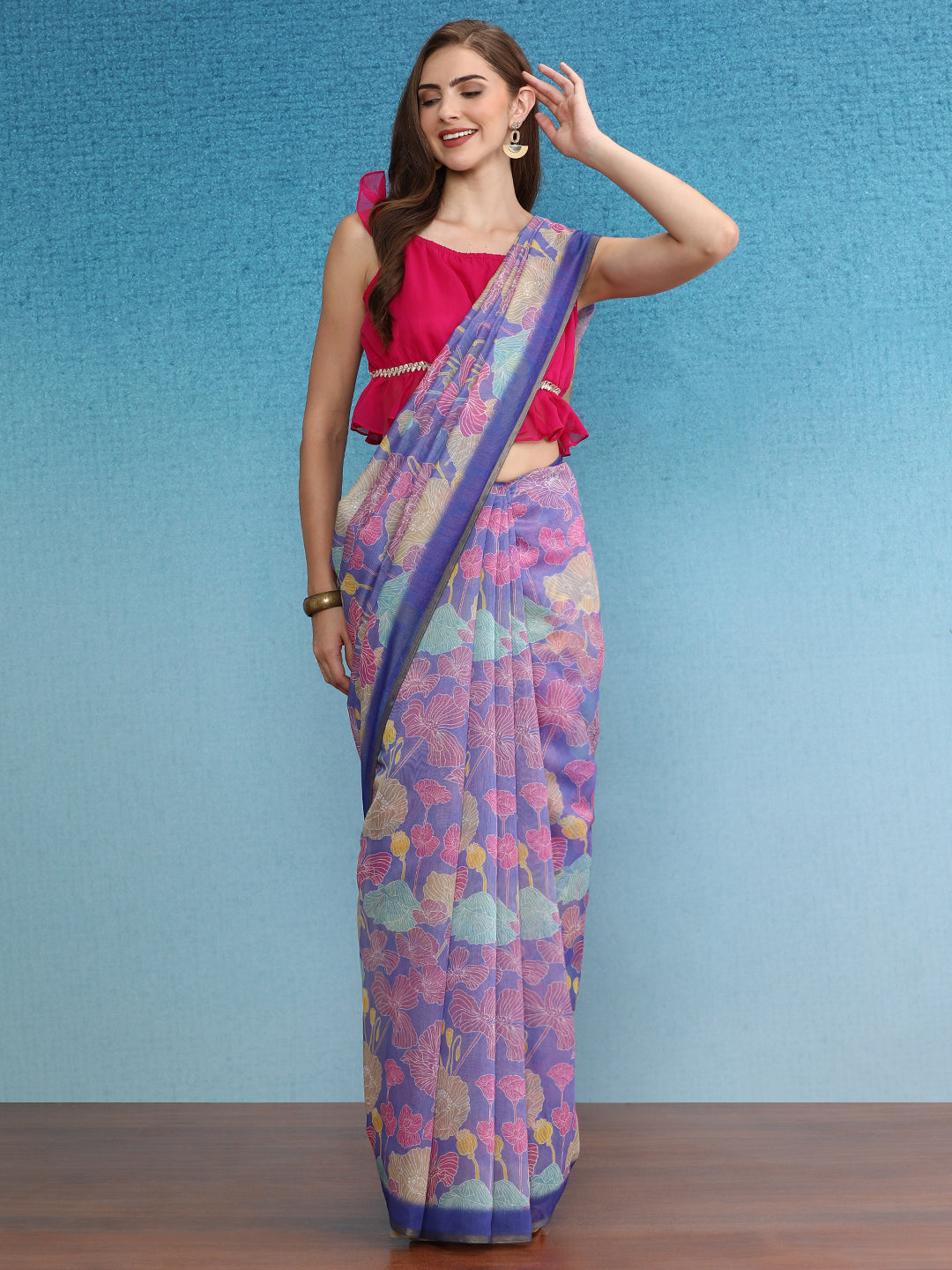 Chanderi Cotton Digital Printed Saree