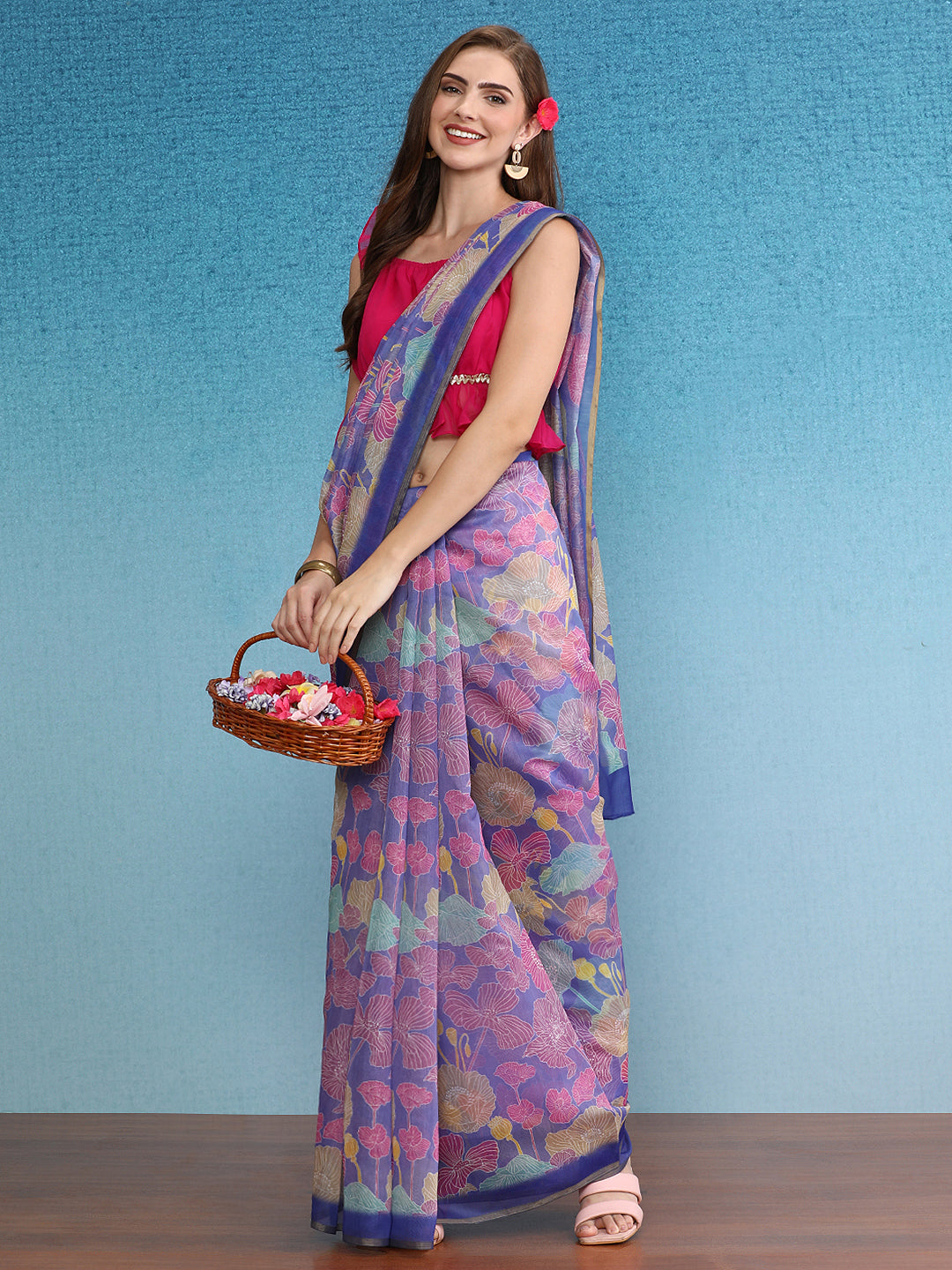 Chanderi Cotton Digital Printed Saree