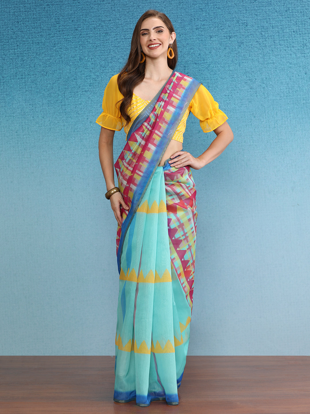 Chanderi Cotton Digital Printed Saree