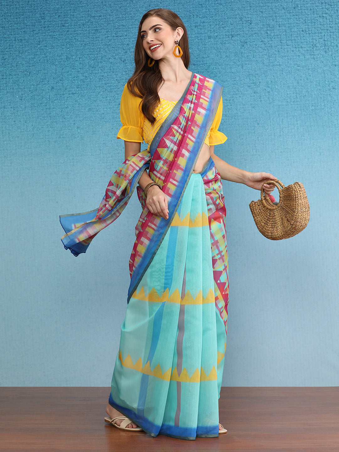 Chanderi Cotton Digital Printed Saree