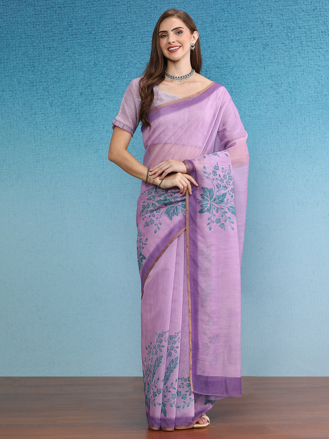 Chanderi Cotton Digital Printed Saree