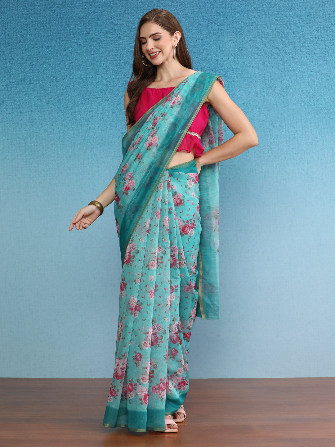 Chanderi Cotton Digital Printed Saree