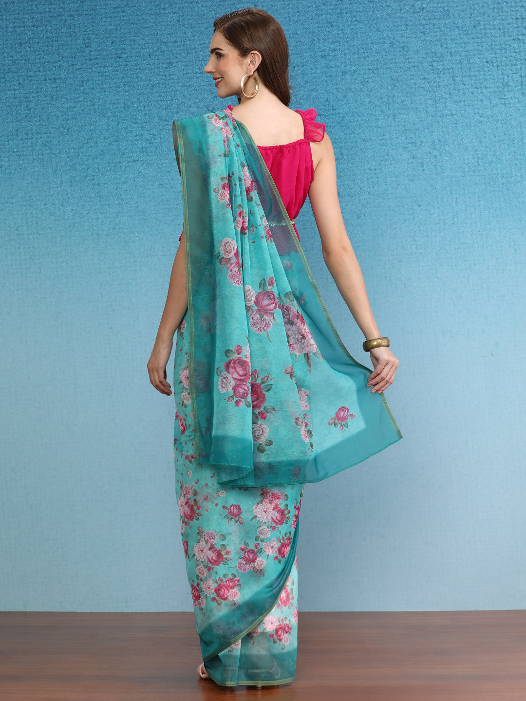 Chanderi Cotton Digital Printed Saree