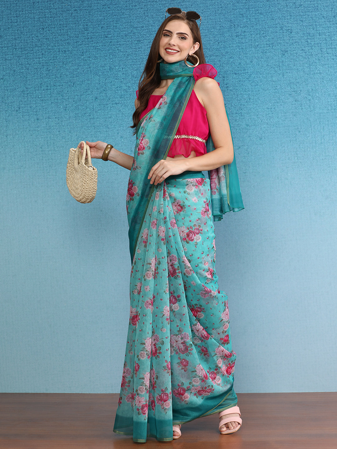 Chanderi Cotton Digital Printed Saree