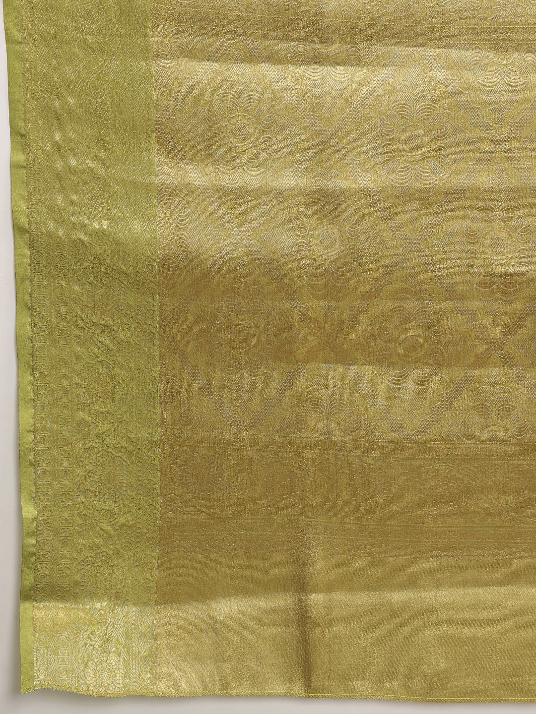 Warli Printed Crush Tissue Silk Saree With Small Border & Unstitched Blouse Piece
