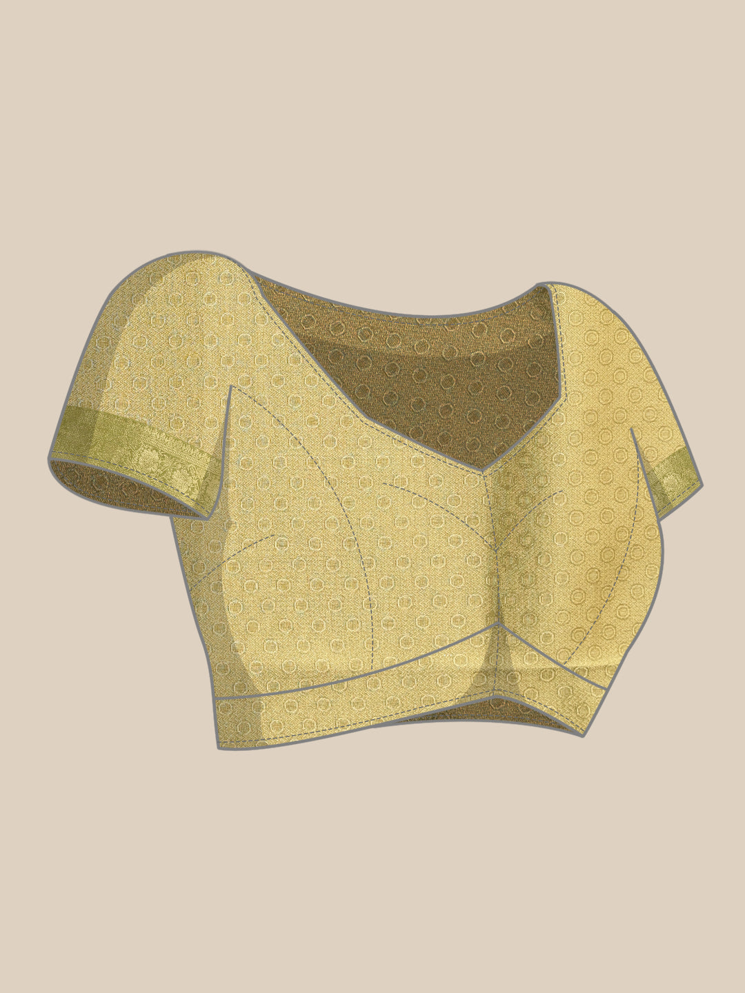 Warli Printed Crush Tissue Silk Saree With Small Border & Unstitched Blouse Piece