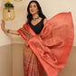 Warli Printed Crush Tissue Silk Saree With Small Border & Unstitched Blouse Piece