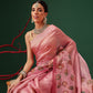 Textured Crush Tissue Saree in Earthy Palette