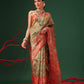Natural Tone Crush Tissue Saree with Minimal Border