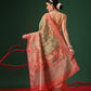 Natural Tone Crush Tissue Saree with Minimal Border